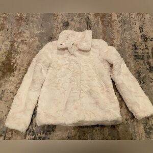 H&M faux fur jacket, girls 10/11